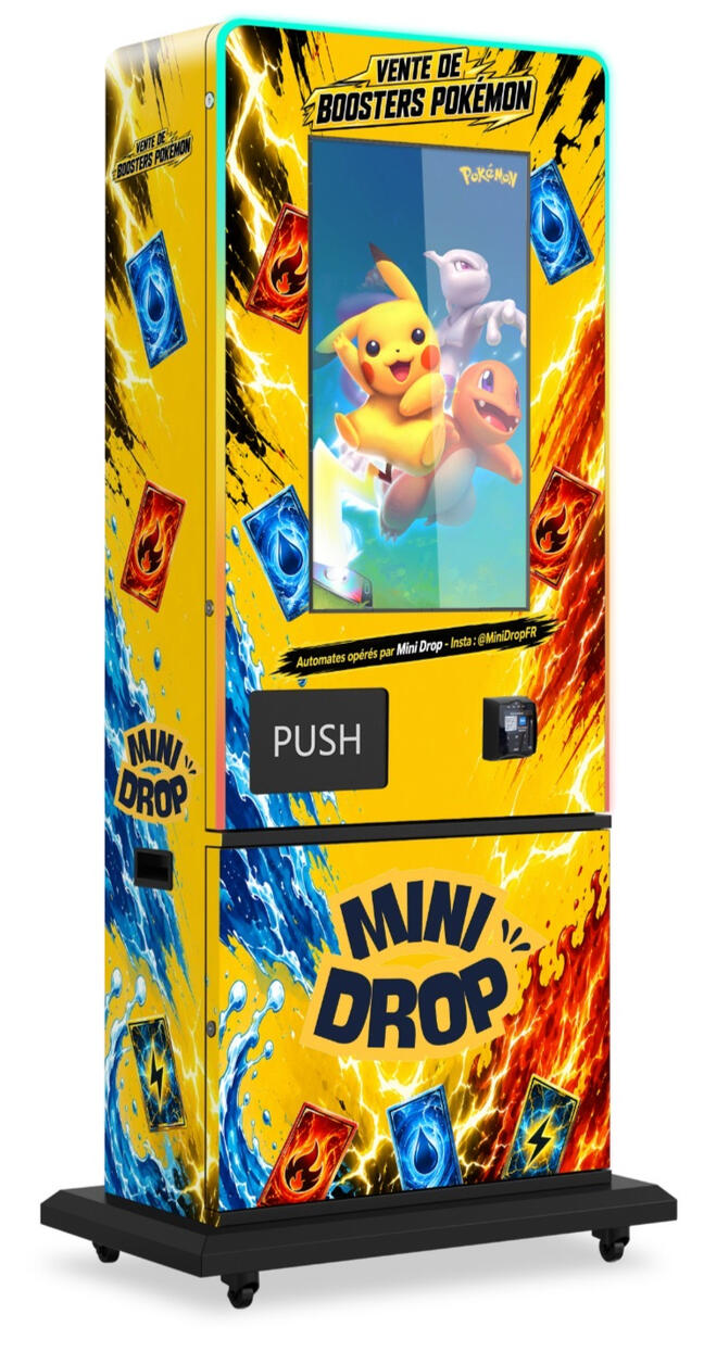 Dimensions distributeurs automatique de cartes à collectionner Mini Drop